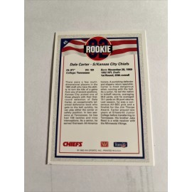 1992 All World Dale Carter RC Rookie #45 Kansas City Chiefs Tennessee Volunteers