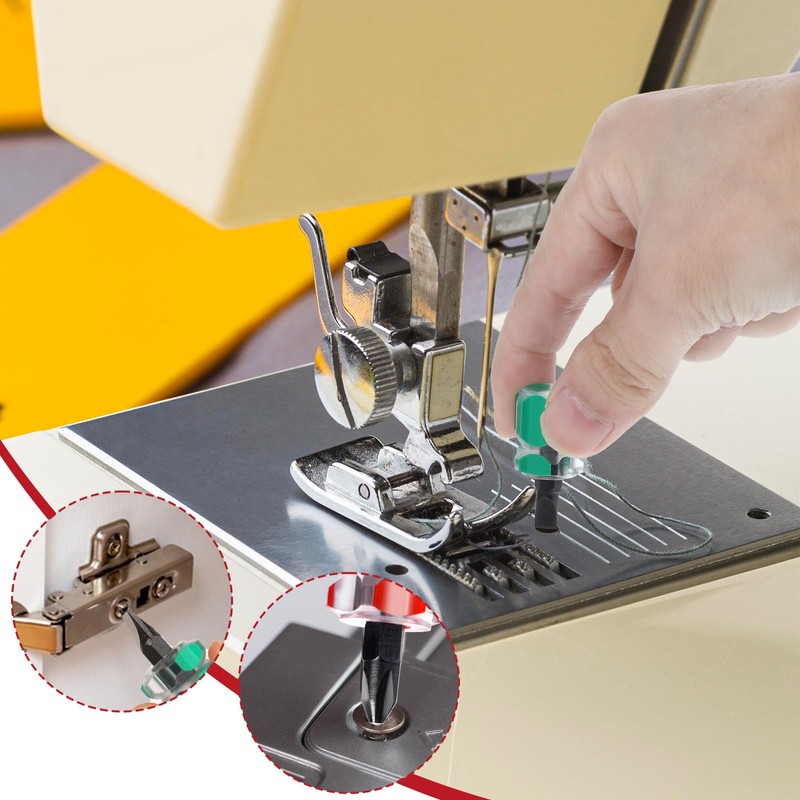 Mabor 4Pcs Stubby Screwdriver Mini Short Sewing Machine Screwdriver with