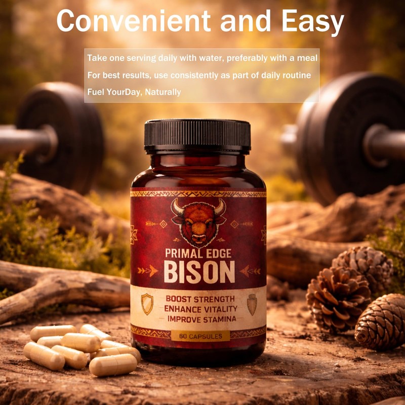 Primal Edge Bison, Primal American Bison Extract Capsules – 60