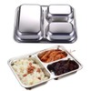 AIYoo 304 Stainless Steel Dinner Plate Three sections divided plate