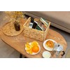 Large Wicker Basket Rectangular with Wooden Handles for Shelves, Water