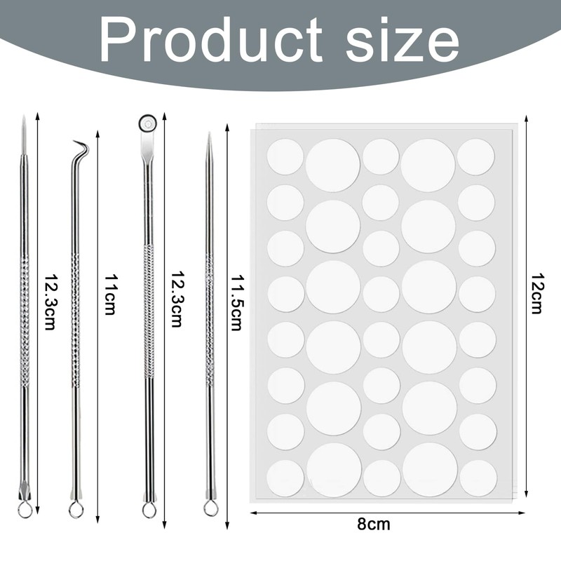 DHWEKU 4 Pieces Blackhead Remover Comedone Squeezer Kit, Blackhead Remover