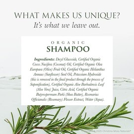 Shampoo, Organic and 100 Natural for All Hair Types (Dry, Oily, Curly or Fine). For Men and Women. Sulfate Free, No Harmful Chemicals. By Christina...