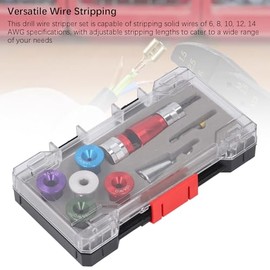 Kit de herramientas para pelar cables con taladro eléctrico | Pelacables AWG de alta eficiencia, cable sólido y duro, longitud de pelado ajustable, ap