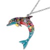 BONSNY Ocean Collection “BLUE” Statement Enamel Alloy Dolphin Necklace Pendant