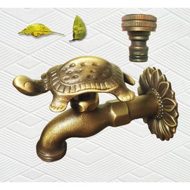 Brass Turtle Garden Outdoor Faucet - With a Brass Connecter