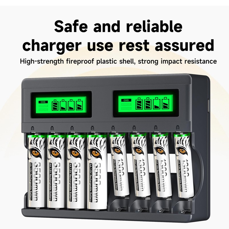 Mspalocell AA and AAA Battery,1.5V Rechargeable Lithium Batteries Combo,4-Pack 3500mWh