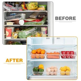 WANZQHONG Refrigerator Box 6 Crisper Container Utility food Storage Box PET Thick Multi-drawer Vegetables, Fruits, Snacks Drinks