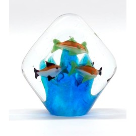 Keystone Glass Art Paperweight Tropical Fish Diamond Fish IN010610