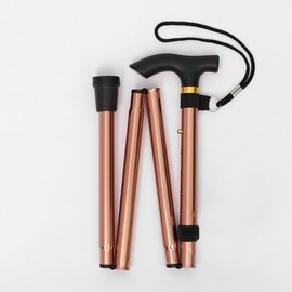 Length-adjustable folding cane (bronze) old man cane