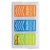 Post-it Message Flags, Sign Here", Orange, Blue, Lime, 1-Inch Wide,