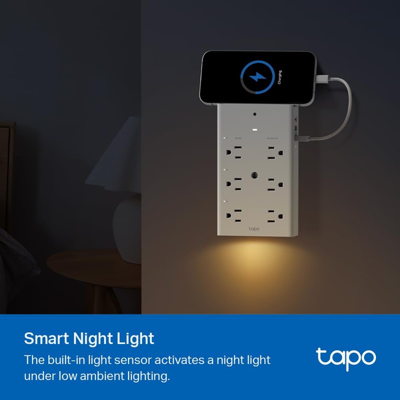 TP-Link Tapo Smart Plug Outlet Extender, Surge Protector, 18W Fast