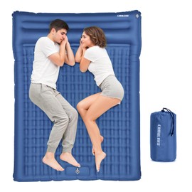 CAMULAND Double Camping Sleeping Pad, 4.7" Ultra-Thick Self Inflating 2 Person Inflatable Mat with Built-in Pillow Foot Pump, Waterproof & Durable, for Backpacking, Hiking, Tent, RV Travel,Navy Blue