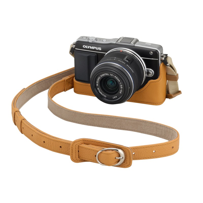OLYMPUS ボディジャケット PEN E-PL6/E-PL5/E-PM2用 ライトブラウン CS-38B LBR