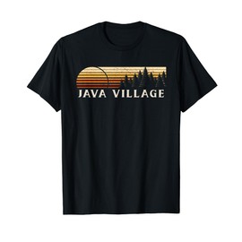 Java Village, NY Vintage Evergreen Sunset Eighties Retro T-Shirt