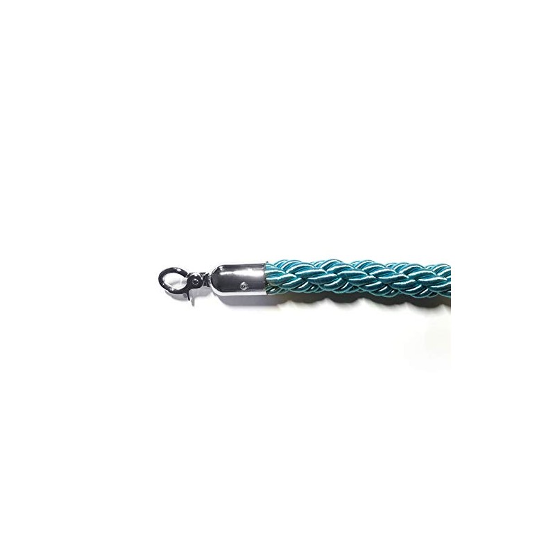Decorative Rope Safety Queue Stanchion Barrier Rope (72" Braided Aqua