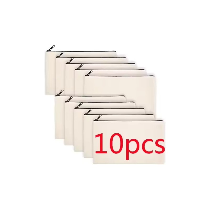Blank Canvas Zipper Pouches for DIY Crafts, 8.27 × 4.72