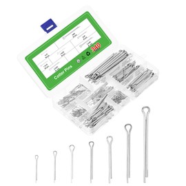 sourcing map 340Pcs 7 Sizes 304 Stainless Steel Cotter Pin Split Pin Assortment Kit, Split Cotter Fastener Clips for Household Appliances, Sports Equipment, Car Mechanics Repair (Silver)
