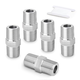 ERGAOBOY 2 Pcs 304 Stainless Steel Male Hex Fittings, Pipe Fitting 1" BSP Male Pipe x 1" BSP Male Pipe