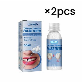EELHOE Moldable Dental Gel Dentures Temporary Fillings Cavities and Teeth Fillings Temporary Tooth Filling Denture Kit Oral false tooth fake:_2 pcs