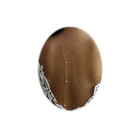 Pearls Back Chain Necklace Bridal Wedding Backdrop Body Jewelry for Women Backless Dress Body Jewerly (Color 3)