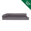 Furhaven Replacement Dog Bed Cover Plush & Velvet L Shaped