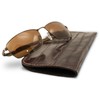 Brown Genuine Pacific Eel Skin Soft Glasses Case