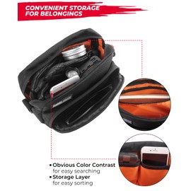 KEMIMOTO Motorcycle Bag, Handlebar Tool Bag Storage Accessory Saddlebag Universal for Front Fork Handle Bar Sissy Bar Compatible with Cruiser Softail Dyna Sportsters