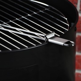 com-four® 6 x Premium Barbecue Skewers with Handle, BBQ Double Skewer Made of 430 Stainless Steel, Kebab Skewers with Pusher and Double Prongs, for Meat, Fish, Vegetables (06 x Double Skewers with