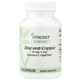 Vitacost Zinc  Copper 15 mg  1 mg - 100 cápsulas                                                                                                      