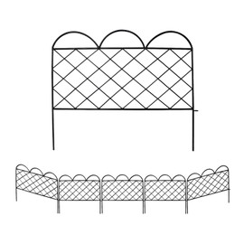 SCENDOR Decorative Garden Fence, 20in x 10ft Easy Assembly Landscape Fencing for Dog Pet Rustproof Metal Panel Border for Outside, No Dig Animal Barrier for Yard Outdoor, Grids