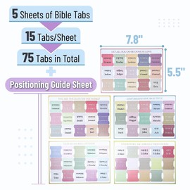 75 Bible Index Tabs, Colourful Bible Tabs for Women Men, Large Print Bible Stickers with Blank Writing Tab for Bible, Bible Study Supplies (Morandi)