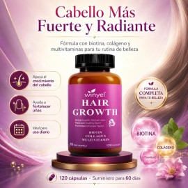 2 Hair Growth Biotina Colágeno Cabello Y Uñas 120 Caps C/u