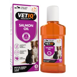 VETIQ® Salmon Oil for Dogs & Cats – Sustainably Sourced Atlantic Salmon Oil – Omega 3, 6 & 9 Food Topper– Support for Skin & Coat, Itchy Skin & Moulting – Joint, Heart & Cognitive Support –515ml