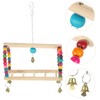 Sosoport Bird Swing Toy Wooden Bead Bridge Large Parrot Swing