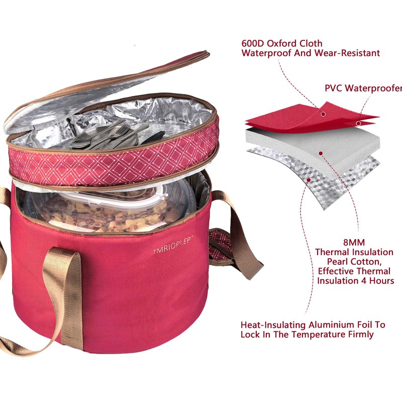 2 Pack Pie Carrier with Lids and Handles, Loadable Cupcake