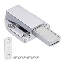 uxcell 1 Pcs Magnetic Push Latches for Cabinet Door, 1.89x1.57 Inch Push to Open Door Latch Cabinet Hardware, Hidden Door Release Drawer Pull on Closet Touch, Metal Silver 48x40mm