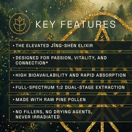 RAW Forest Foods Arrow of Eros Vital Fire Pine Pollen Elixir Tincture – for Men and Women – 2 Fluid Ounce Bottle