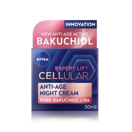 NIVEA Cellular Expert Lift Anti-Age Night Cream (50ml), Anti-Wrinkle Night Cream with Pure Bakuchiol, Night Face Cream Containing Hyaluronic Acid, Night Cream for Women