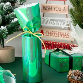 Homeral Iridescent Wrapping Paper Roll-46.8 sq.ft. Ombre Foil Green for Christmas, Birthday, St.Patrick-17inch x 32.8ft