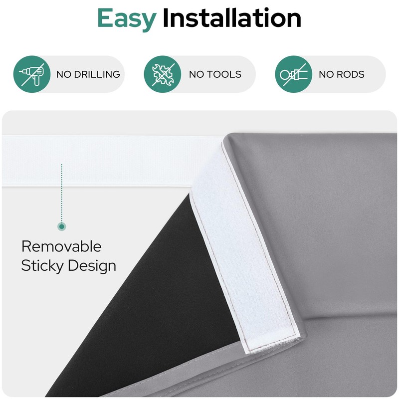 HOMEIDEAS 100% Blackout Sidelight Curtains for Front Door, Side Door