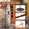 Adjustable Double Shepherd's Hook, 34-63 Inch Black Iron Stand for