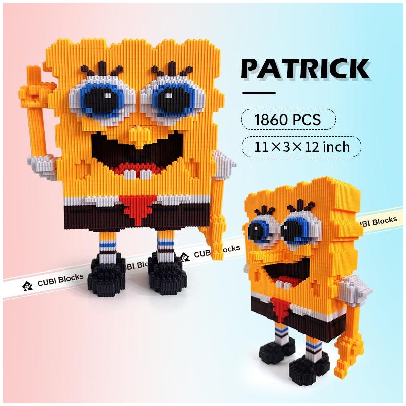 Cubi Cartoon Series Bob (2156 PCS) and Patrick (1860 PCS)