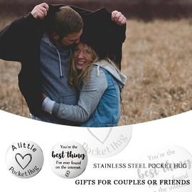 Boyfriend Girlfriend Christmas Valentines Gifts for Wife Husband Anniversary Birthday Gift for Her Him Boyfriend Pocket Hug Keyring Gifts for Fiancee Fiance Xmas Engagement Gifts for Couples