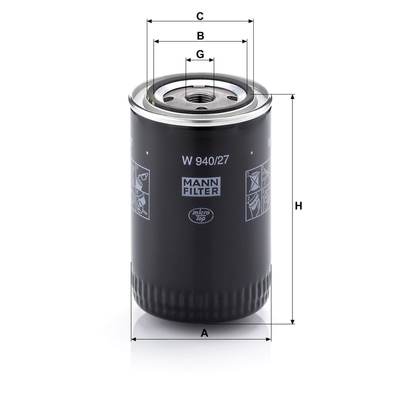 Original MANN-FILTER Oil filter W 940/27 – For Passenger Cars