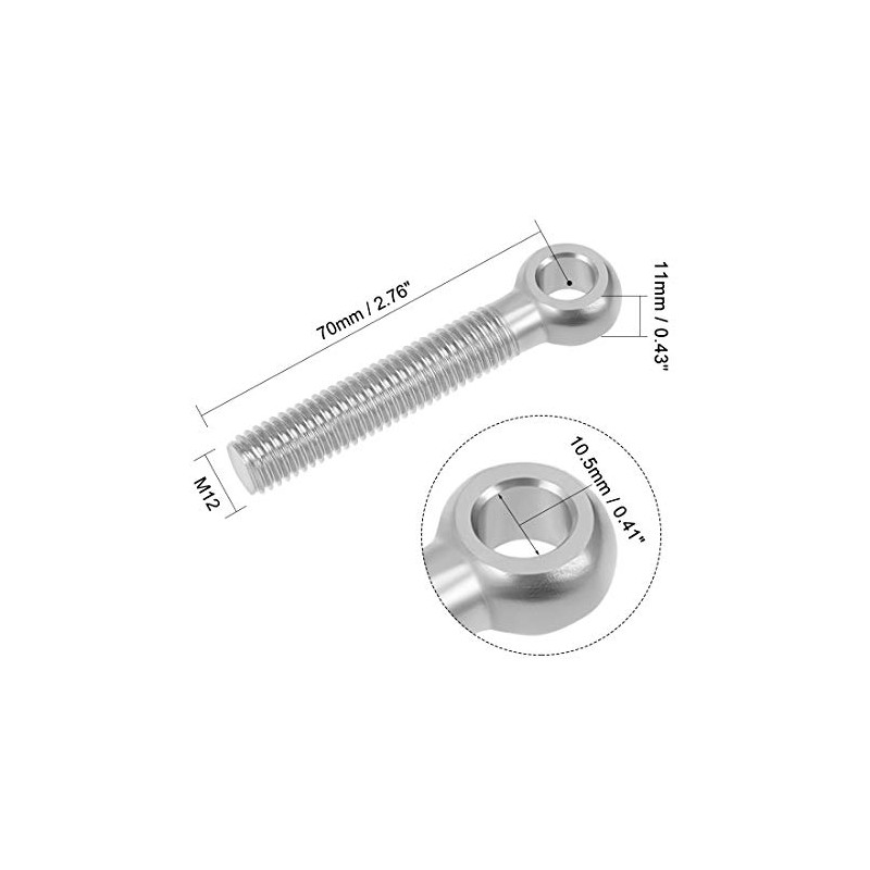 sourcing map M12 x 70mm Machinery Shoulder Swing Lifting Eye
