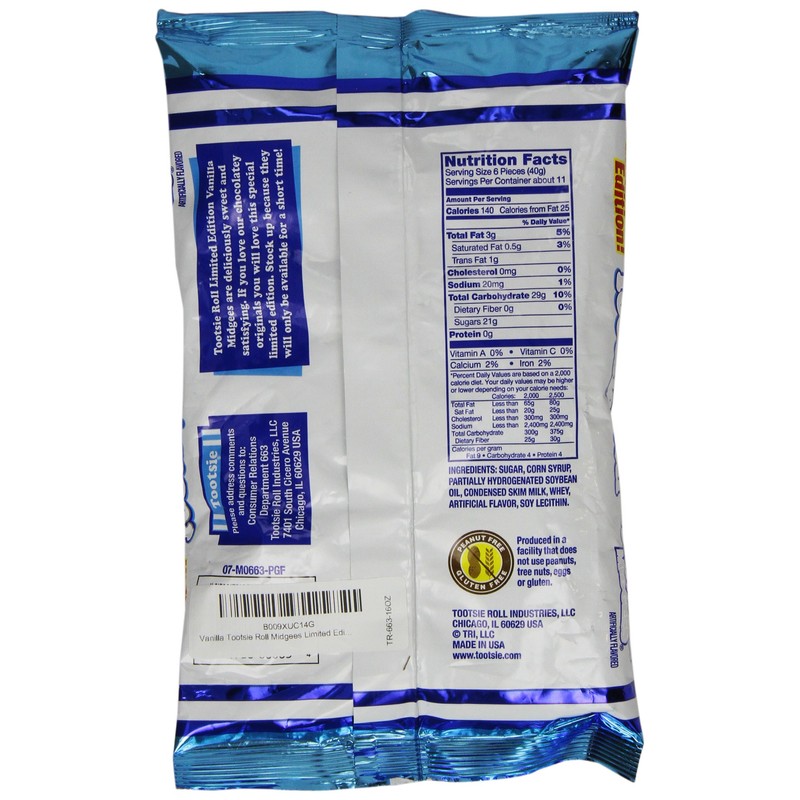 Vanilla Tootsie Roll Midgees Limited Edition 16 Oz (2 Pack)