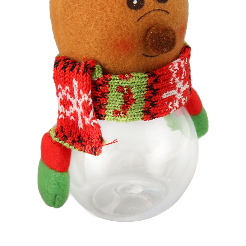 3pcs Christmas Candy Jars Transparent Clear Plastic Biscuits Jars Decorative