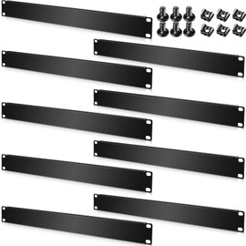 Leinuosen 20 Pcs 1U Blank Panel Metal Rack Mount Filler Panel Flat Disassembled Metal Panel Blank Rack Mount Panel Spacer for 19 Inch Server Rack Network Cabinet or Enclosure, Black