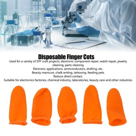 Latex Finger Cots Disposable, 100Pcs Finger Covers Large Size, Non Static Non Slip Fingertip Protector Wear Resistant for Electronic Repair DIY Craft